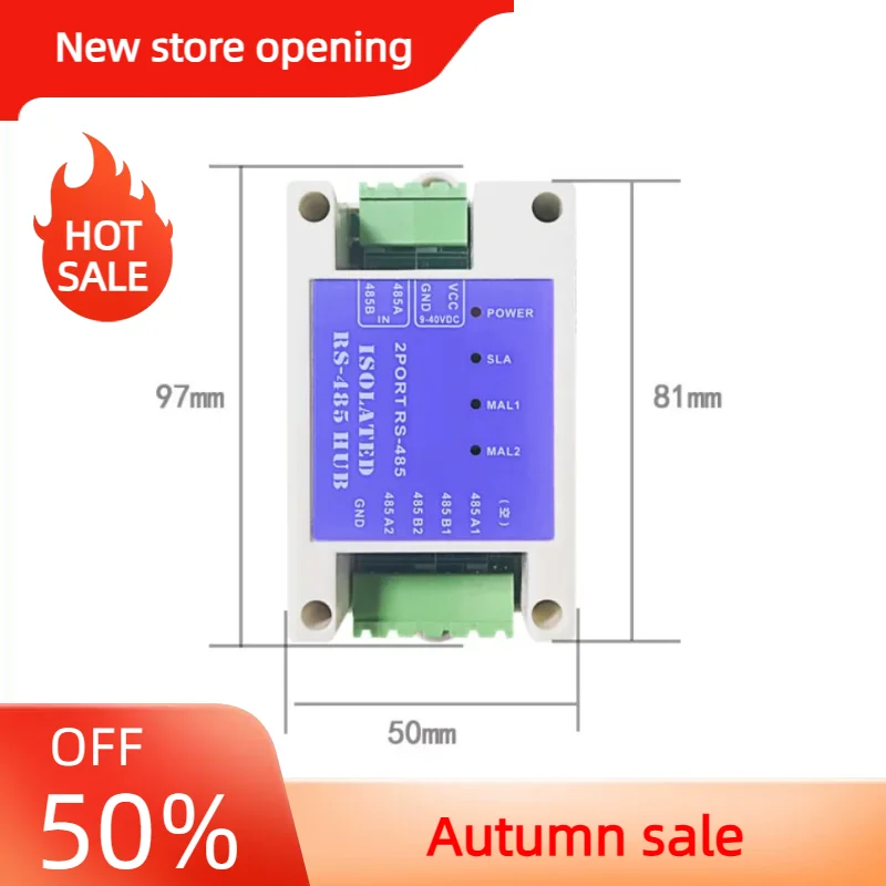 

Industrial Grade Two Master One Slave Hub RS485 Repeater Buffer Photoelectric Isolation Modbus