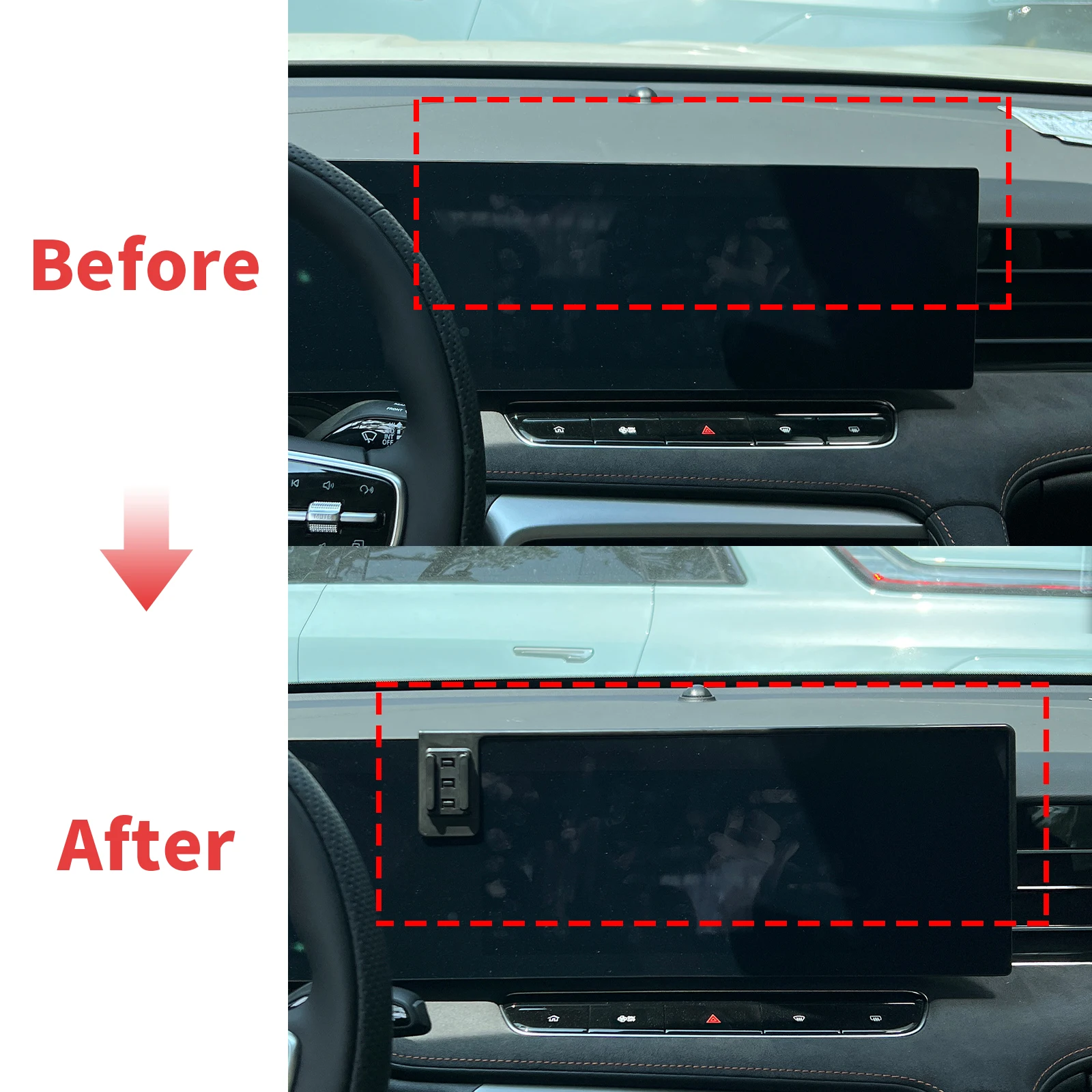 MG HS MGHS EHS PHEV 2024-2026 12.3인치에 적합 ? ? 일체형 스크린 마운트 휴대폰 홀더 마운트 자동차 액세서리