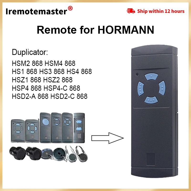 

Duplicator Hormann 868mhz Garage Door Remote Control HSM2 Hsm4 Hse2 HSE4 HS1 HS2 HS4 868 Gate Hand Transmitter HORMANN