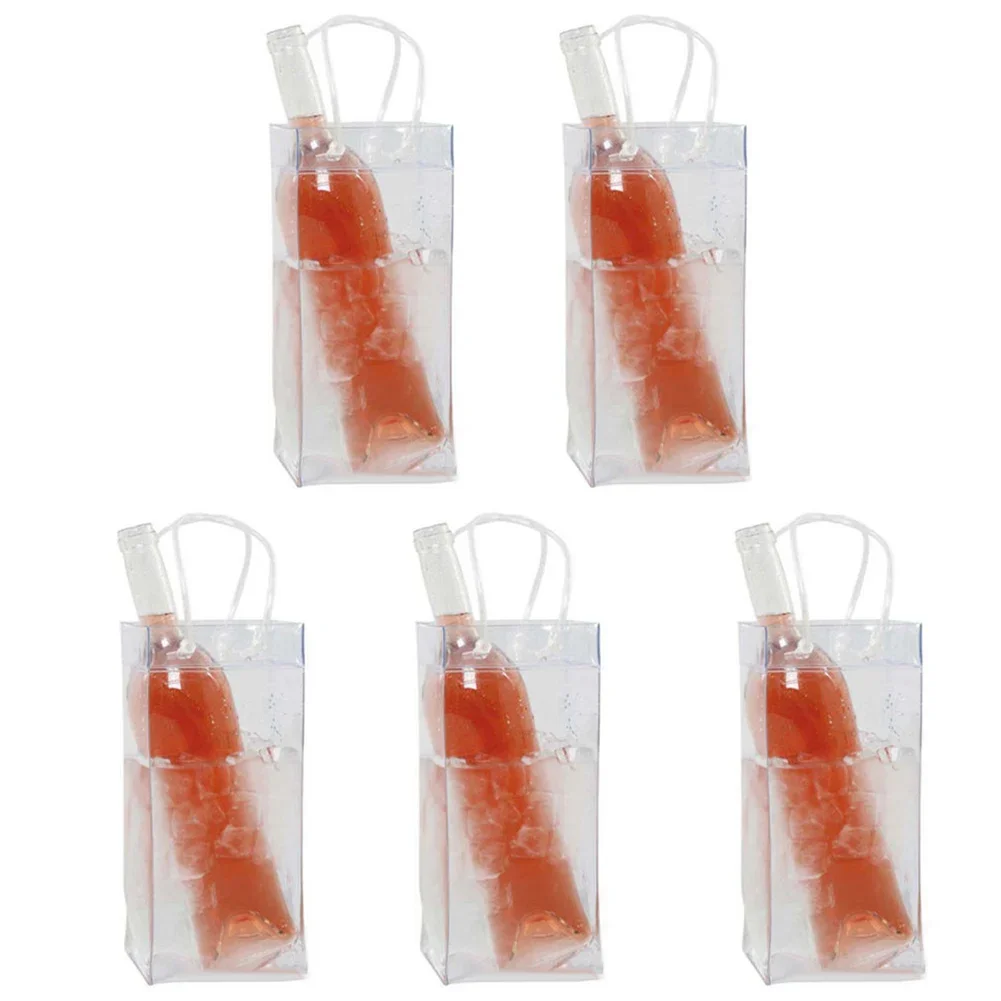 Ice Wine Bag Wine Beer Champagne Bucket Beverage Bottle Cooler Transparent PVC Cooler Ice Bucket Champagne Bottle wine cooler sleeve beer bottle cooler cooler bag drink cooler