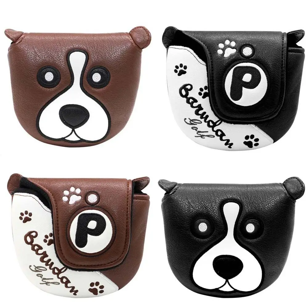 

Protective Cover PU Leather Golf Club Cover Golf Mallet Putter Cover Boston Dog Golf Headcover Dog Golf Head Cover