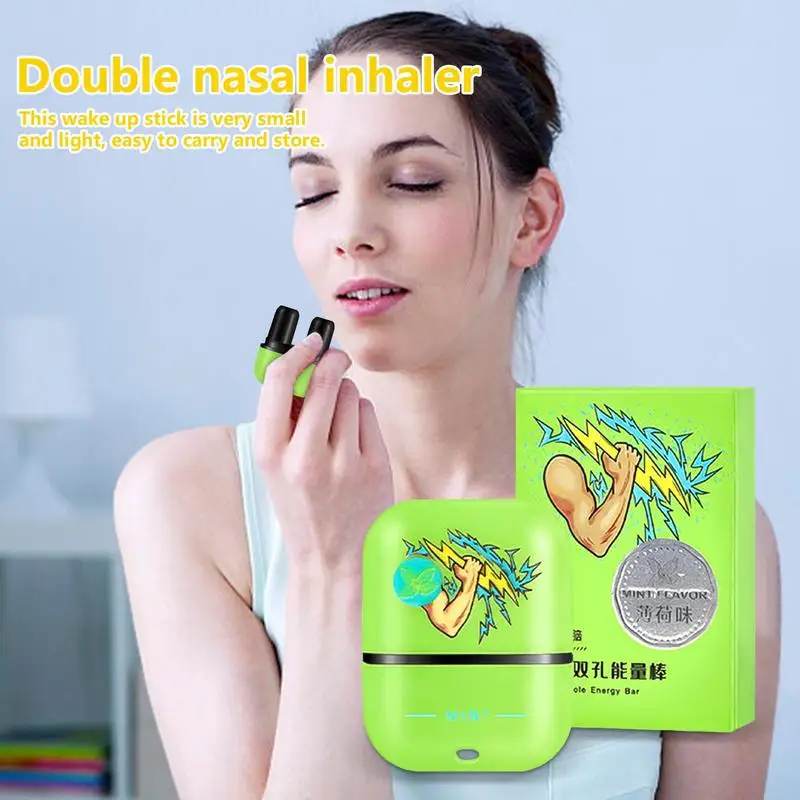 Organic Aromatherapy Nose Inhaler Double hole Oil Nasal Inhaler Stick for car driving outdoor long-distance travel Increase