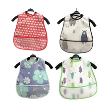 

Double Button Adjustable Baby Bibs Soft EVA Waterproof Lunch Bibs Apron for Infant Children Cartoon Feeding Burp Cloths Pinafore