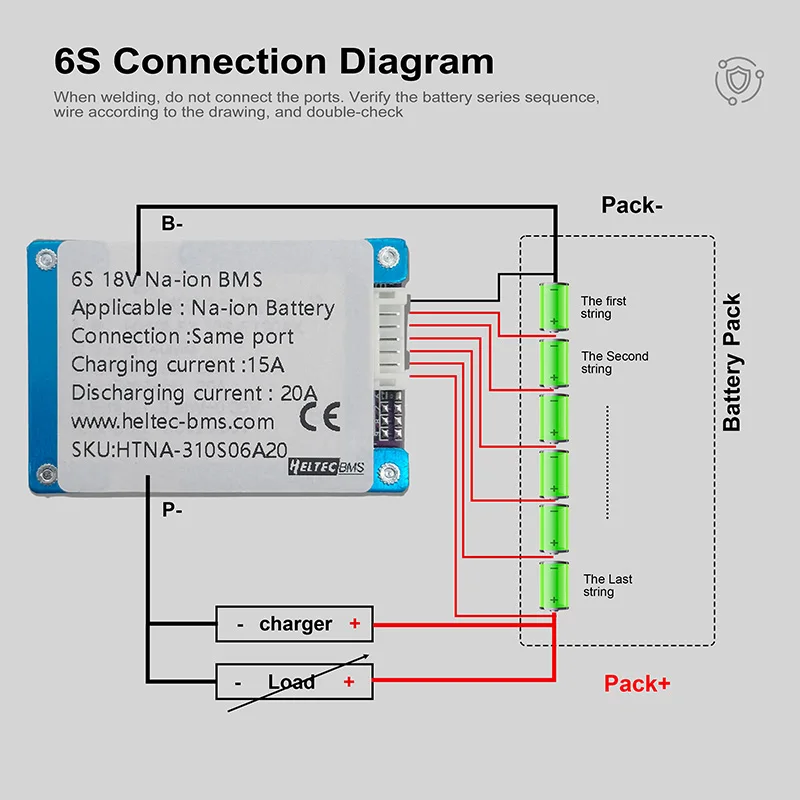 Heltec 3V Sodium-ion battery BMS 12V Protection Board 3-16S Wide Temp Overcharge