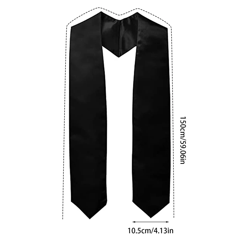 150*10.5CM Graduation Stole Sash Satin Plain Honor Stole Bachelor Gown Scarf Unisex Adult Graduation Honors Stole Graduations 6