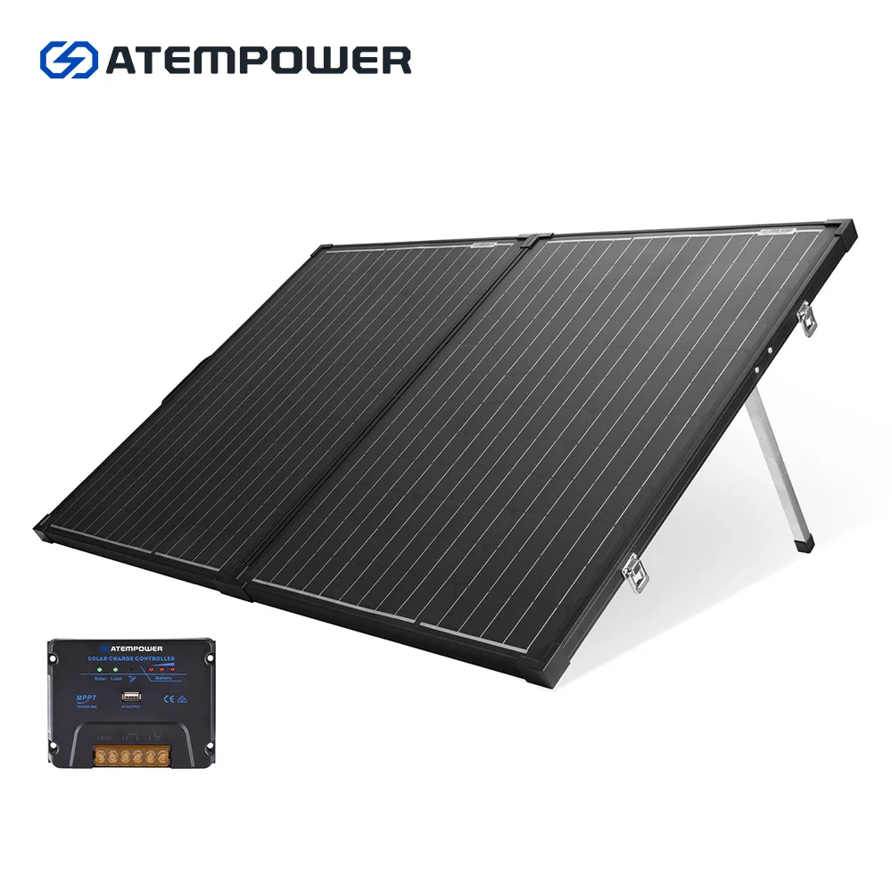 

США Бесплатная доставка ATEM POWER 12 в моно RV автофургон Кемпинг MPPT легкий 200 Вт складной комплект солнечной панели