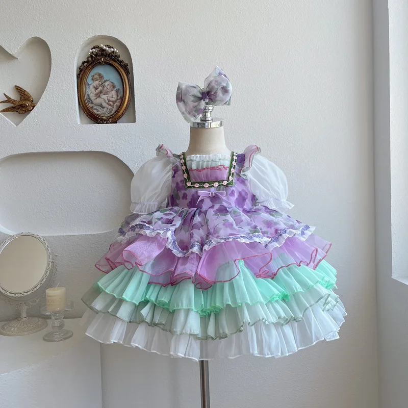 Vintage Ball Gown Off The Shoulder Short Sleeves 16th Blue Birthday Dress Lolita Summer Dress Birthday Outfits W1006
