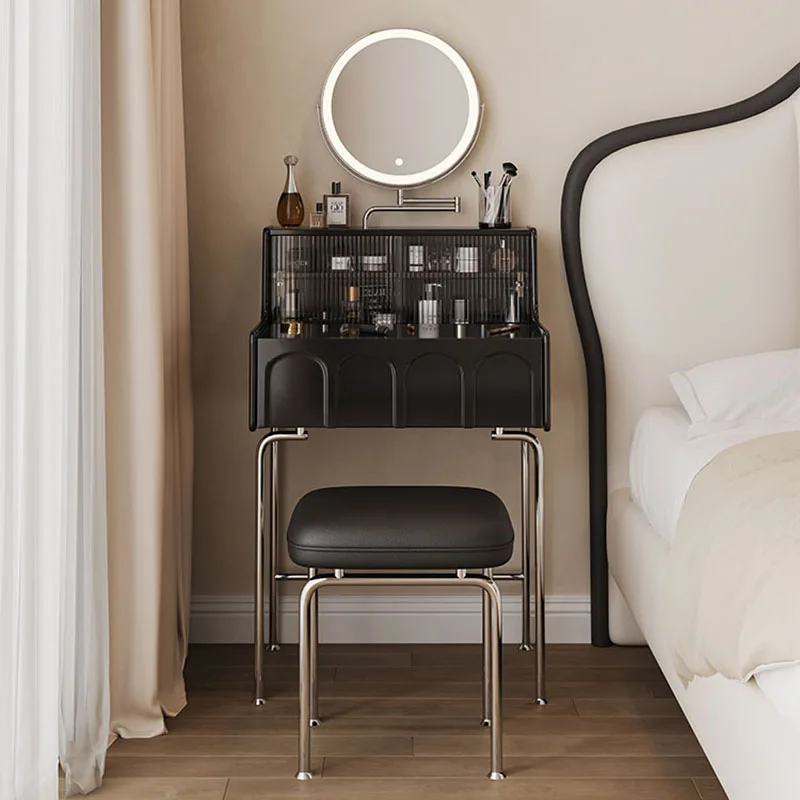 

Portable Vanity Table Black Make Up Next Bed Origanizer Mobile Display Girls Salon Dressers Home Tocador Storage Accessories