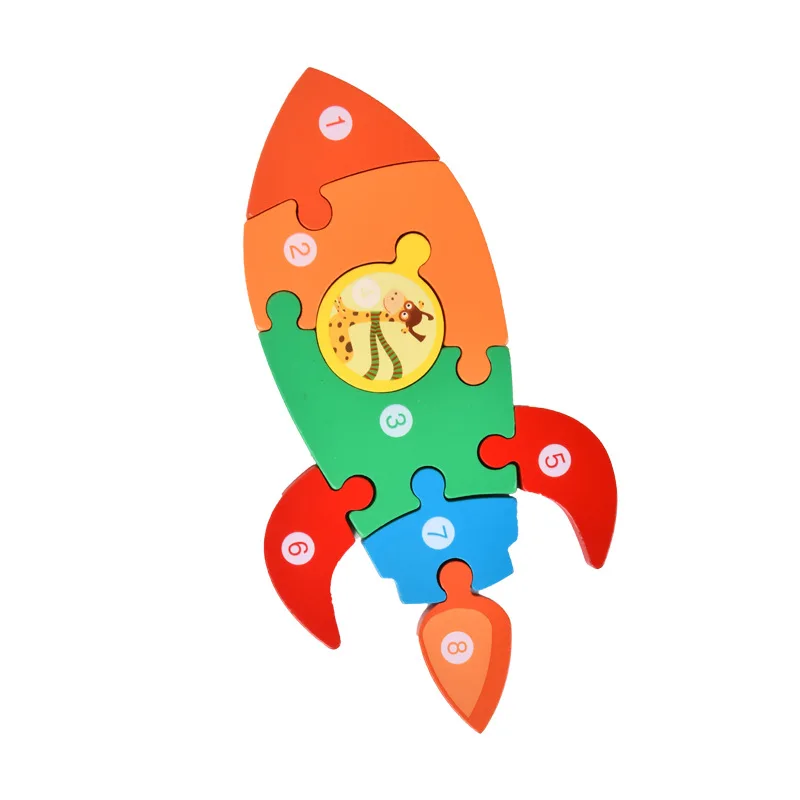 Montessori Wooden Child Puzzles For Kids Toys For Kids 2- 4 Years Old Wooden Puzzles For Kids Dinosaur Toy Gifts j8