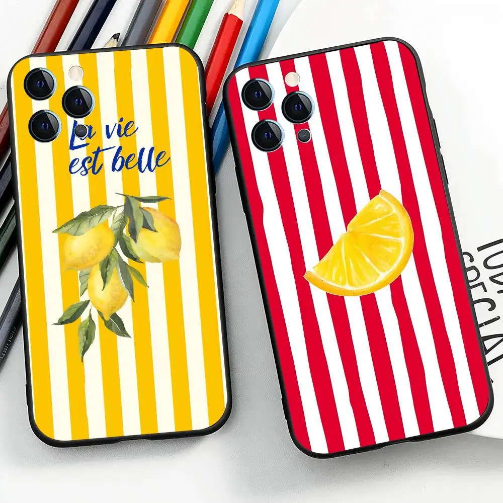 Summer Fruit Lemon Shockproof Silicone Phone Case Cover
