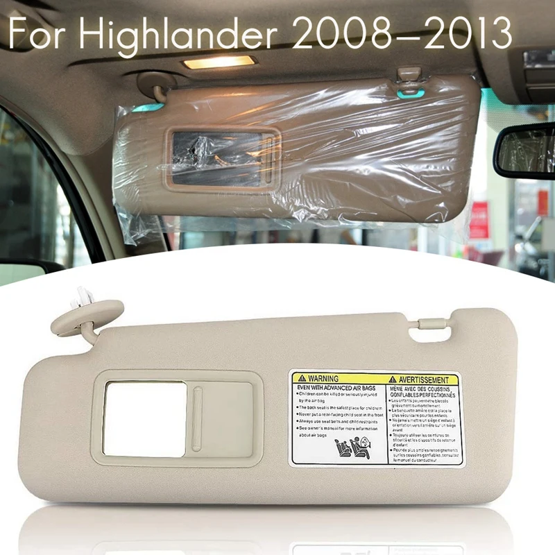 

Car Interior Sun Visor Shade Lh Left Side Driver Beige For Toyota Highlander 2008-2013 With Makeup Lamp 74320-48500
