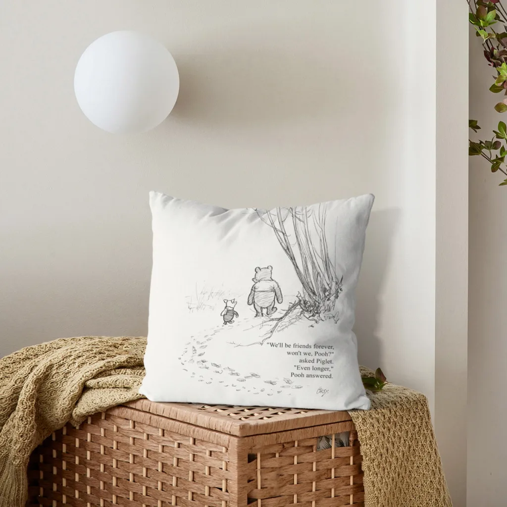 Winnie the Pooh & Piglet Friends Forever Cushion Cover Pillowcase Cushion Pillow Home 3