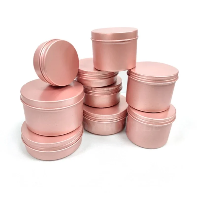 Wholesale5ml-250ml Double-sided Frosted Pink Aluminum Box Cream Cosmetics Accessories Metal Thread Split Aluminum Can