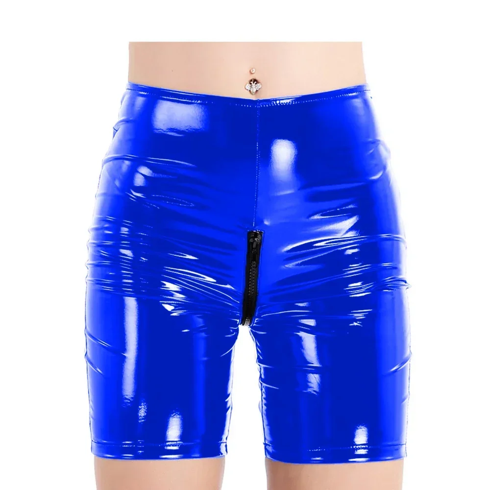 Fashion Faux Leather Women Shorts Sexy Slim Solid Summer Short Pants Casual Elastic PVC Shorts Plus Size Men Beach Wear