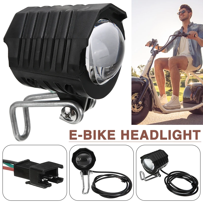 1Pc 36V 60V E Bike Koplamp Waterdichte Elektrische Scooter Front Light Met Hoorn