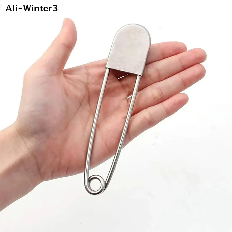 【WH】1Pc DIY 재봉 도구용 스테인레스 스틸 대형 안전핀 12.8cm 바늘로 감싼 고정용 핀