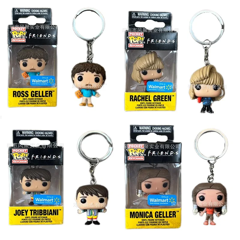 Funko Pop Pocket Friends Ross Geller Monica Geller Rachel Green Joe Tribbiani Portachiavi In Pvc Bambole In Vinile Giocattoli Modello Per Adulti E Bam