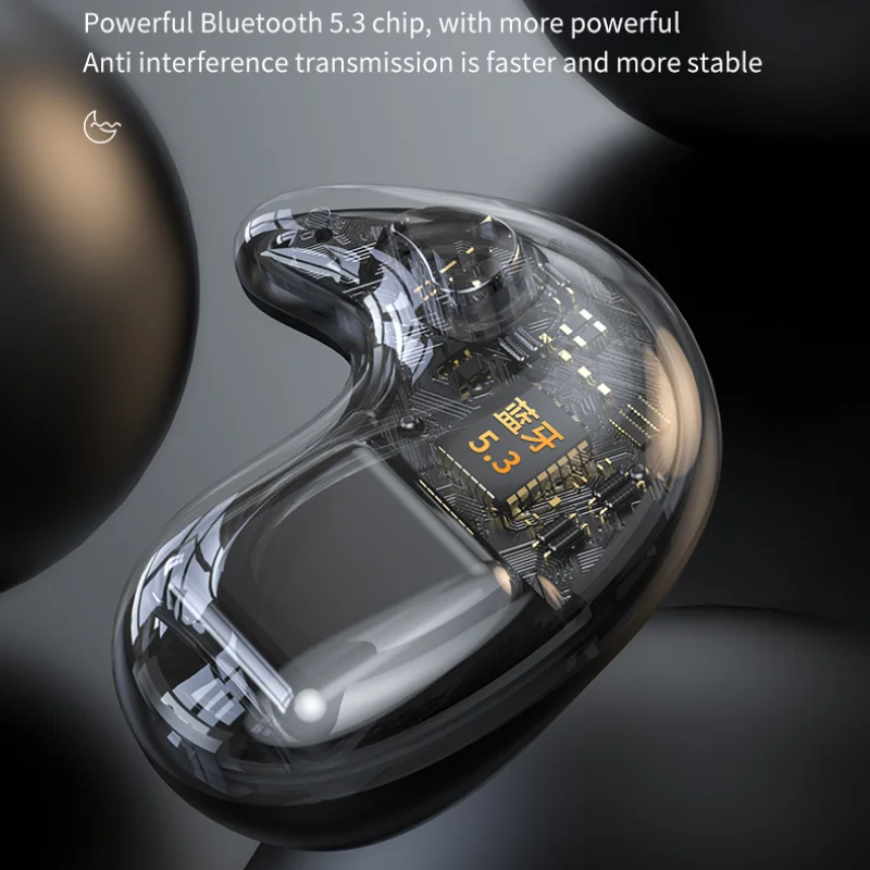 Sleep Wireless Earphone TWS Bluetooth 5.3 Headphones Hidden Earbuds IPX5 Waterproof Noise Reduction Sports Headset 6