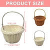 Pack of 4 Handwoven Flower Baskets Artifical Rattan Crafted Baskets Handheld Baskets for Home and Wedding Use 5