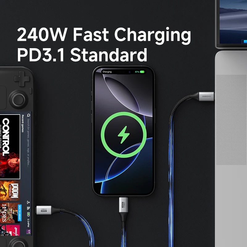 รูปสินค้า สายชาร์จ USB-C สุดเร็ว 240W สำหรับ iPhone แล็ปท็อป