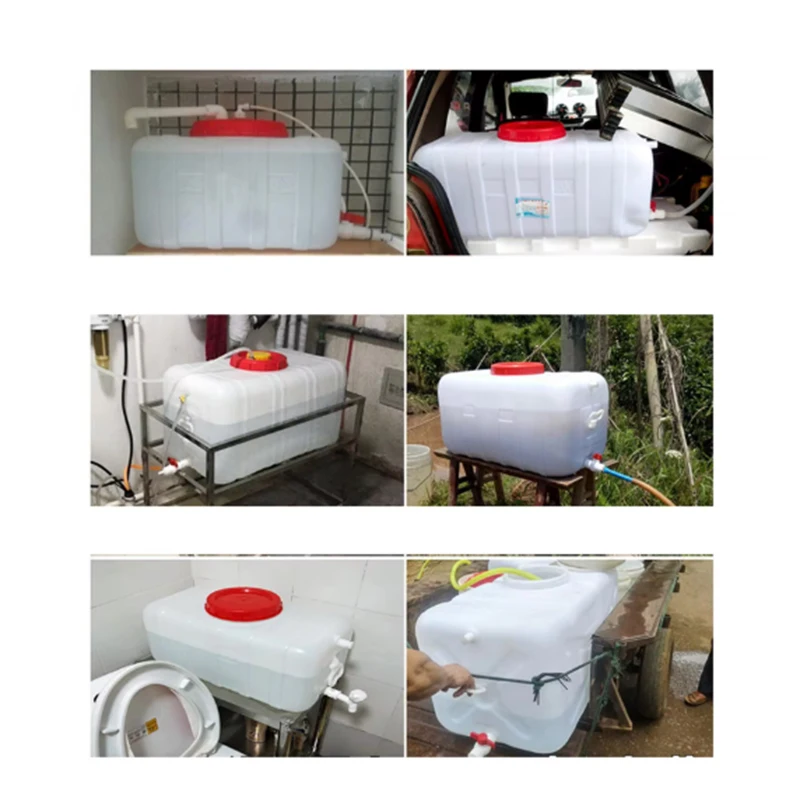 RV Horizontal Water Storage Bucket Domestic Water Tank Plastic Bucket Extra Large Thickened Rectangular Large Capacity