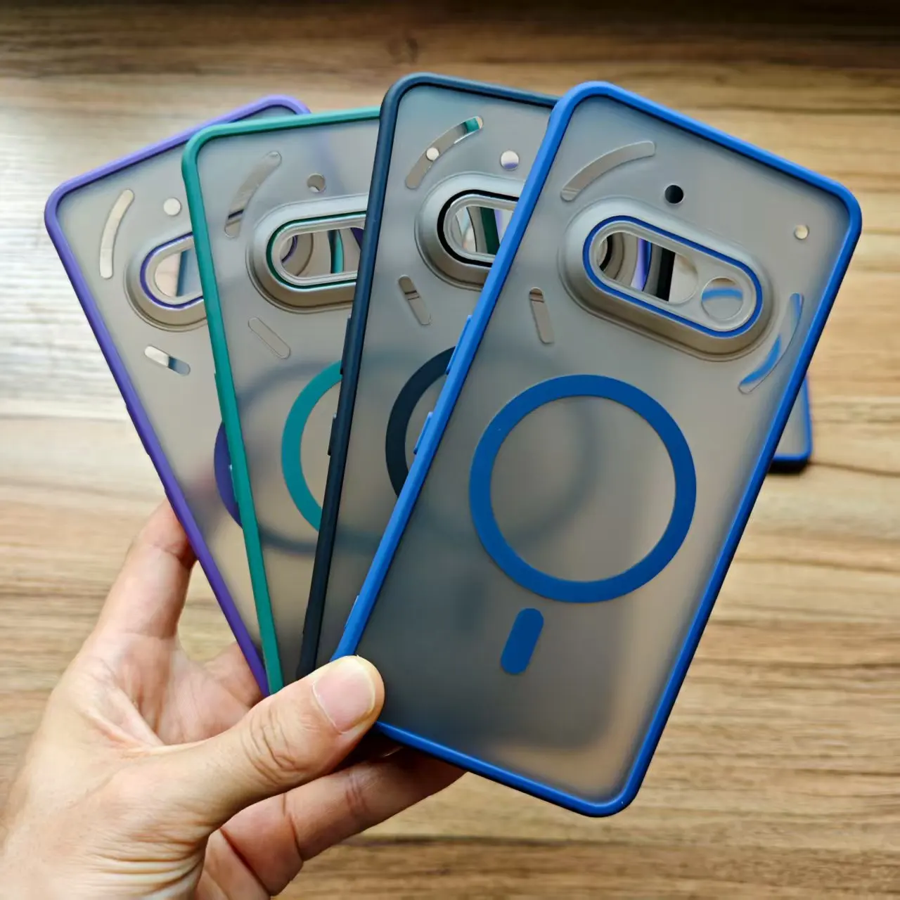 Magnetic Frosted Case with Soft Bumper and Hard Back Plate