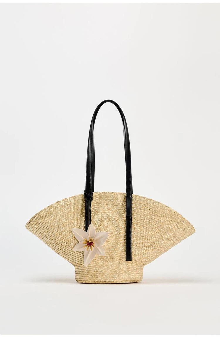 Straw Woven Handbags For Women Handmade Travel Seaside Beach Bag Summer New Handle Bucket Bag Shopping Tote Bag Basket Bolsa