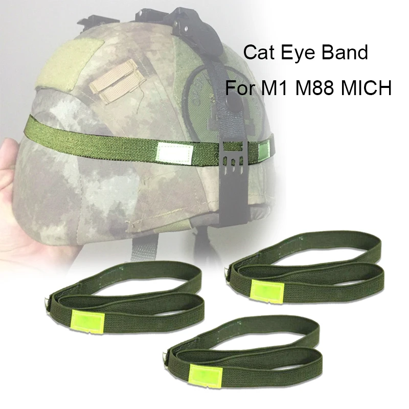 Helmband Mit Katzenaugen 58cm - Leuchtendes Tarnband Für M88 MICH Militärhelm