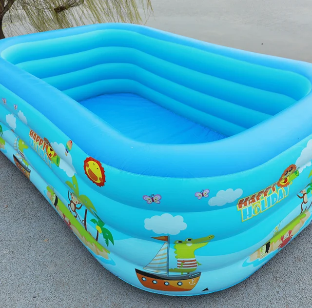 Three-layer printed inflatable swimming pool for children with bubble bottom 4