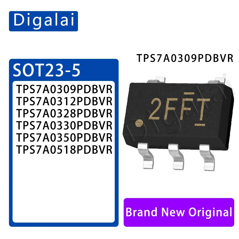 5 Stück TPS7A0350PDBVR TPS7A0518 TPS7A0330 TPS7A0328 TPS7A0309 TPS7A0312 SOT23-5 LDO Linearregler-Chip