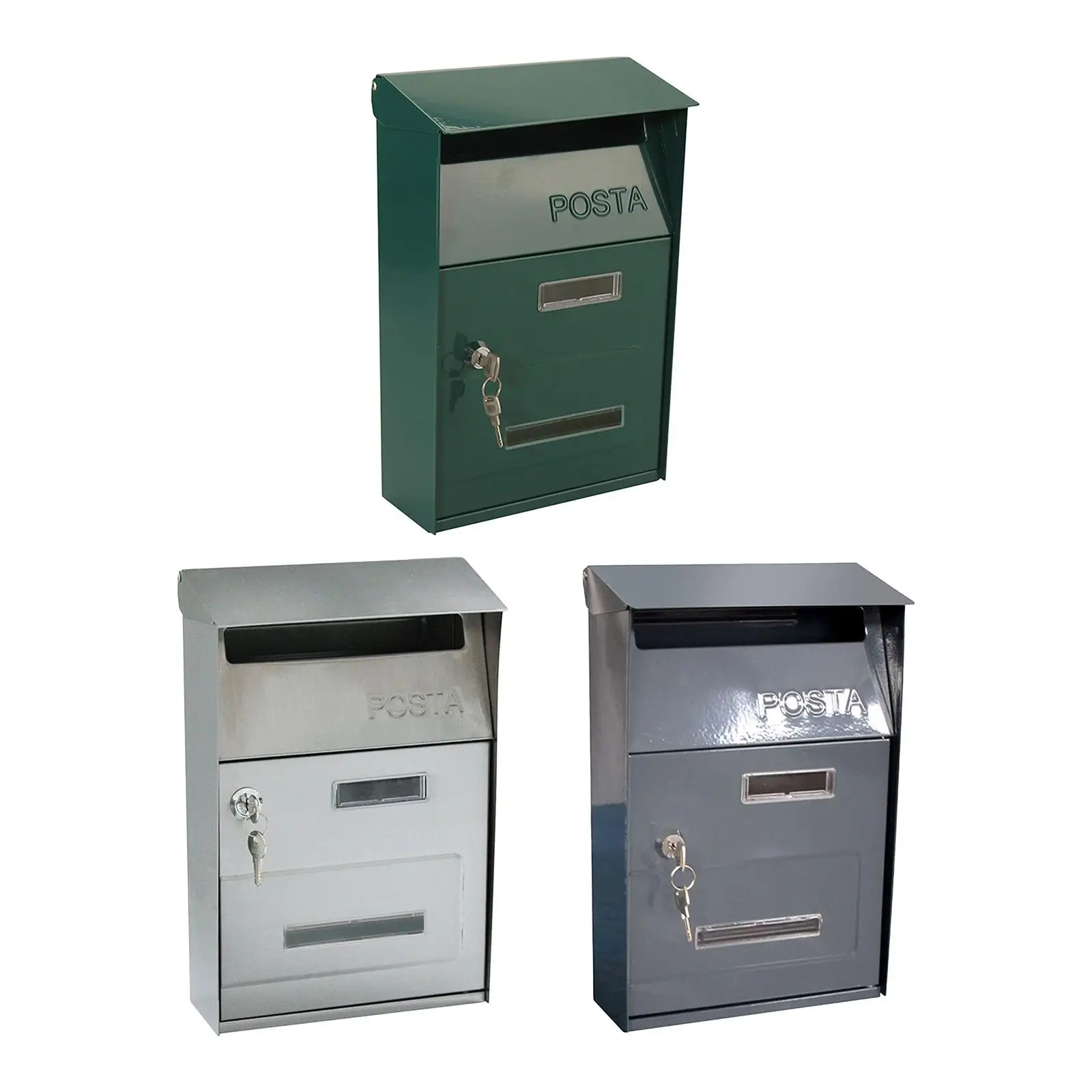 Wall Mounted Mailbox Wall Mounted Post Box Galvanised Zinc Alloy Outdoor Mailbox Lockable