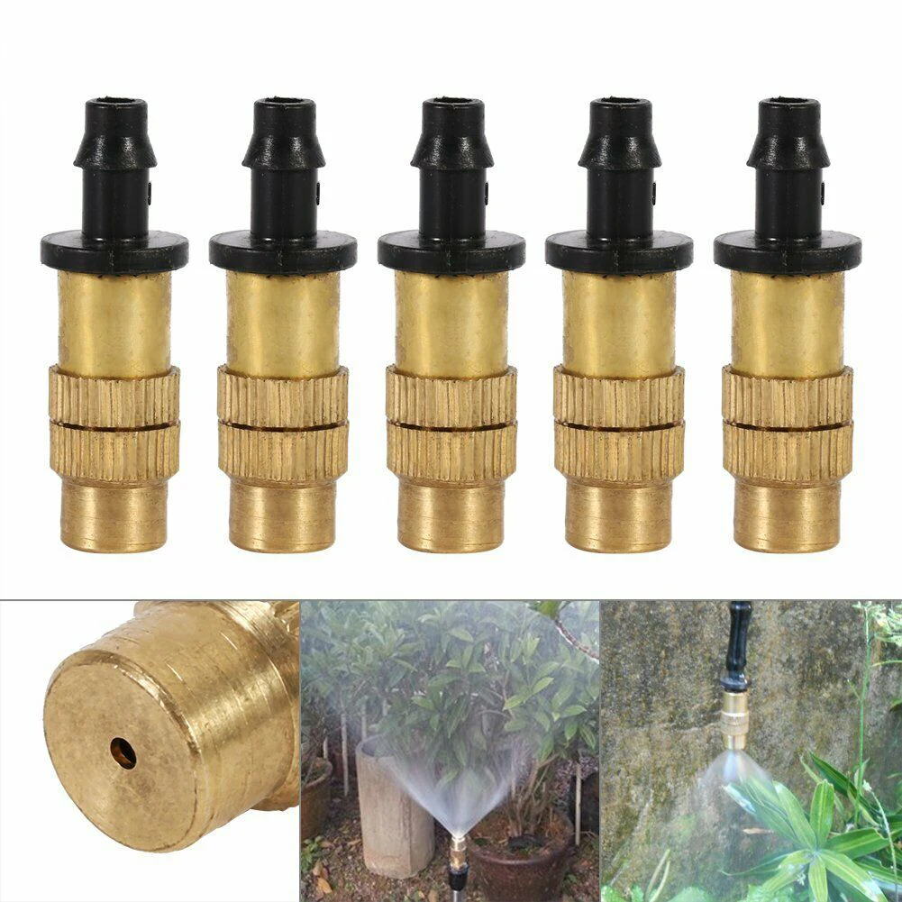 Garden Sprinkler 10/30pcs Adjustable Misting Nozzle Garden Patio Water Mister Brass Spray Sprinkler Garden Irrigation Atomization Single Nozzle