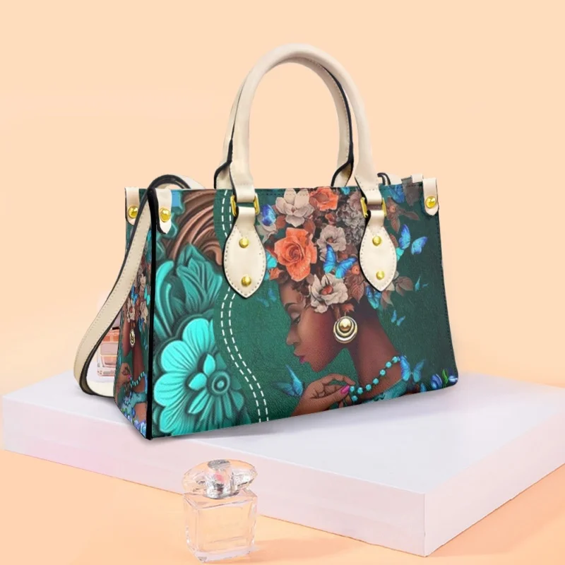 2023 African Women Pattern Branch Design Handbags For Women Fashion Shoulder Shopping Bag Practical Ladies Tote Bags Commuting