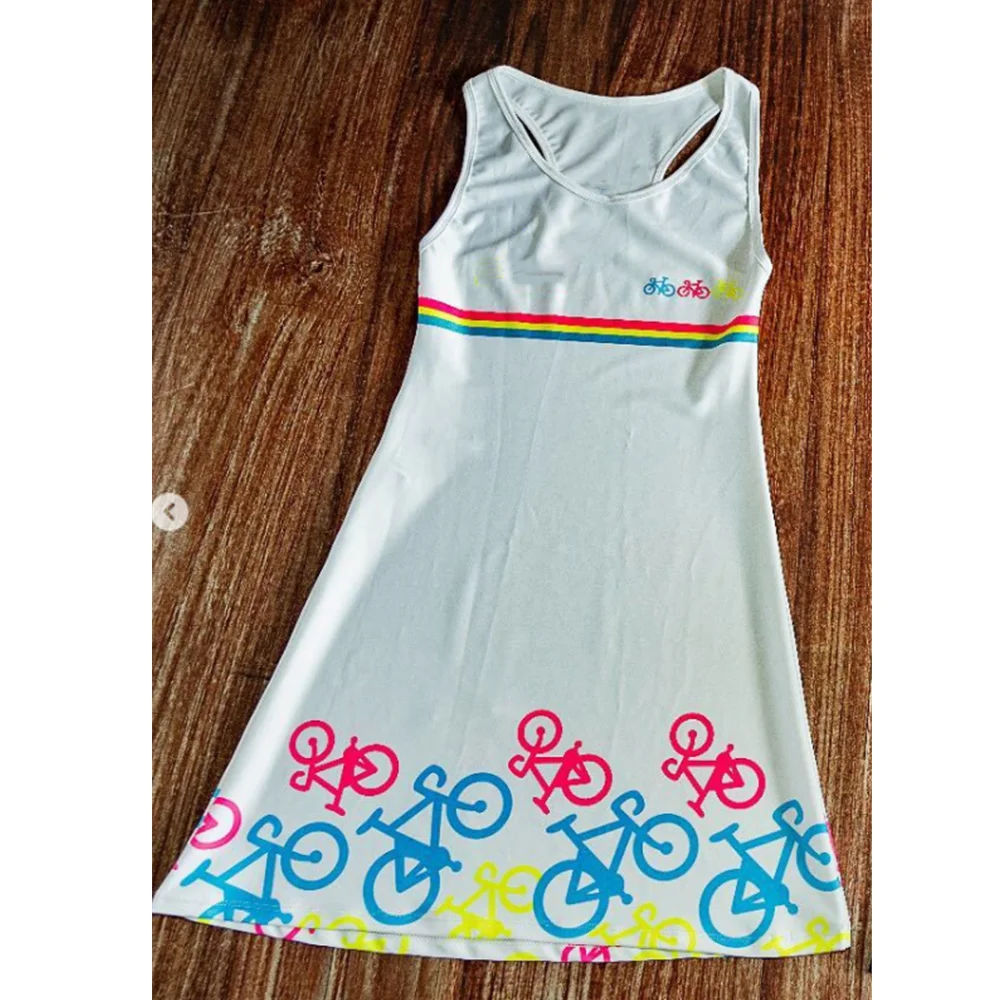 Woman Tennis Dress Sports Dress Ladies Badminton Dress Sport Skirt Gym Workout Rainbow Gradient