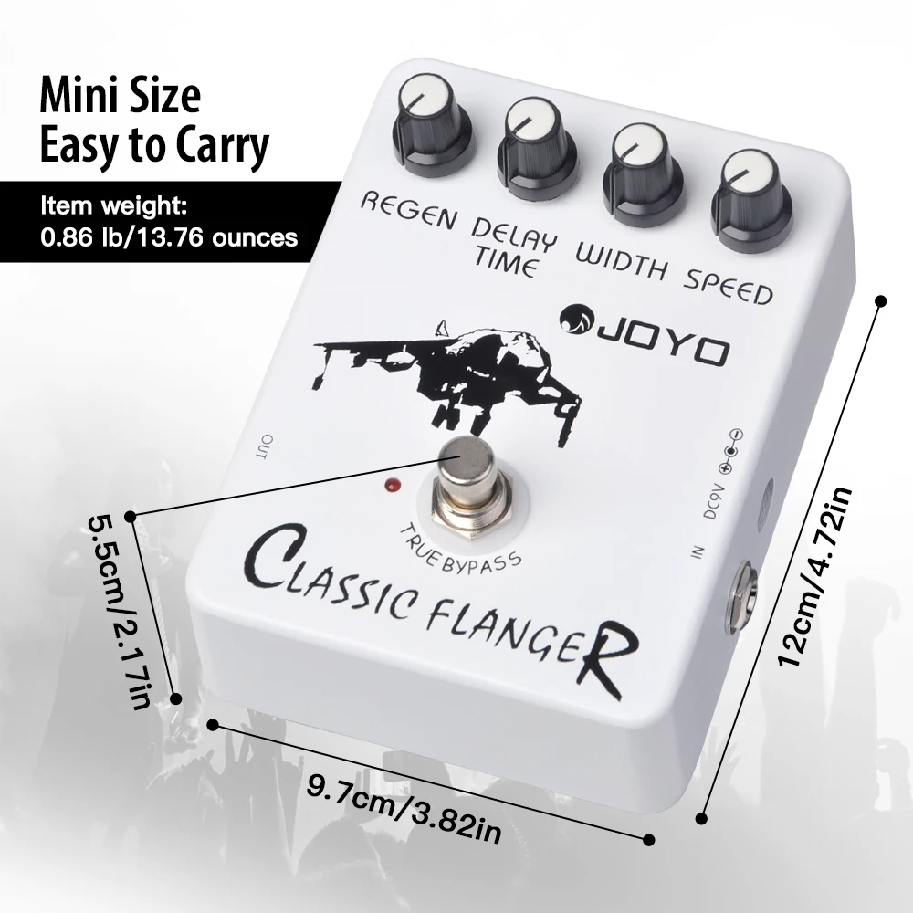JF-07 CLASSIC FLANGER Guitar Pedal Metallic Flanger Sounds & Rapid Tremulous Vib
