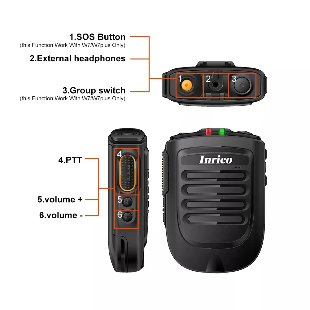 Inrico B01 Wireless Microphone for F22 4G-W2PLUS T320 3G/4G Radio REALPTT ZELLO