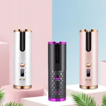 

Display USB Rechargeable Temperature Adjustable Hair Curler Ceramic Wave Hair Roller Curling Wave Styer Auto Rotating