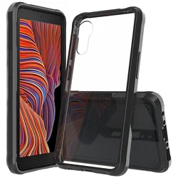 Shockproof Crystal Clear Soft Silicone Case - Hard Back TPU/PC Protective Cover for Pc + tpu (Black)