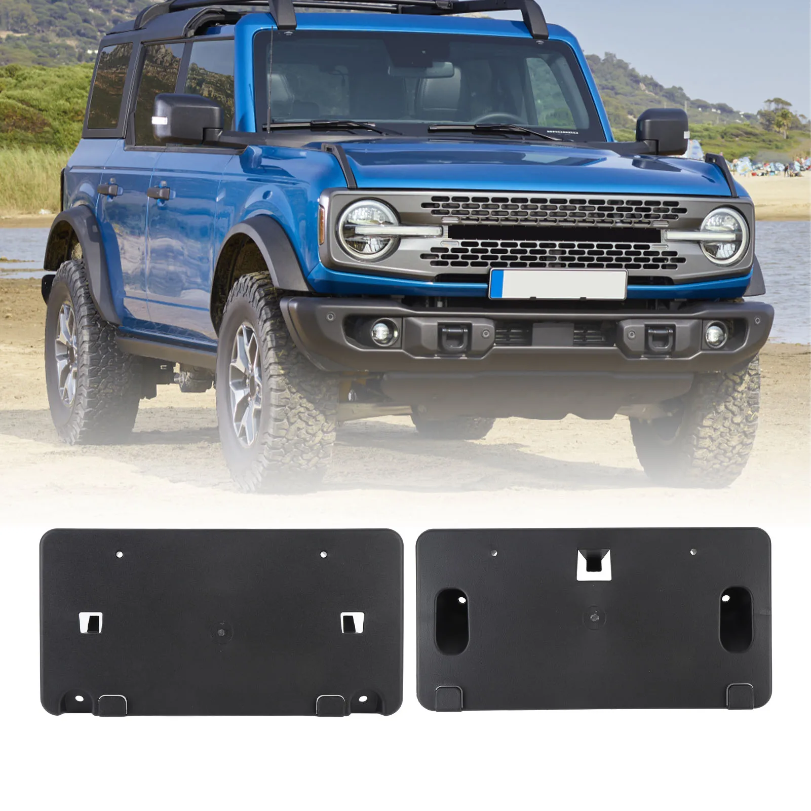 Front Bumper License Plate Frame ABS Plastic Sturdy License Plate Mounting Bracket with Screws for  2021 To 2024 2 4 Door