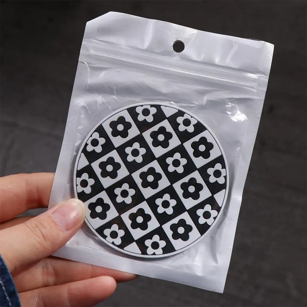 Houndstooth Flower Coaster Waterproof Heat Resistance Car Water Cup Pad Non-slip Anti-skid Water Cup Cushion Car Interior