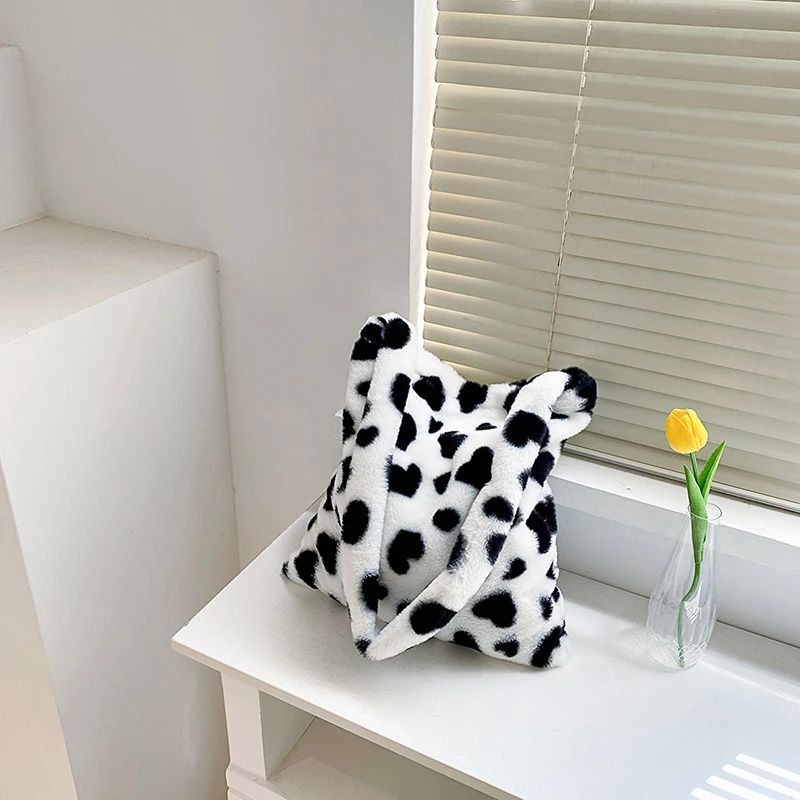 Elegant Design Cow Pattern Women Tote Handbags Casual Large Capacity Ladies Shoulder Bag Simple Female Messenger Bags