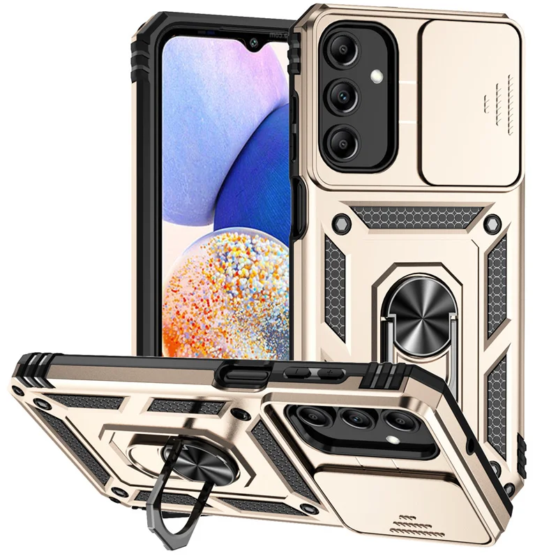 Enhanced Armor Phone Case with Slide Camera Lens Protector for Enhanced Protection and Style