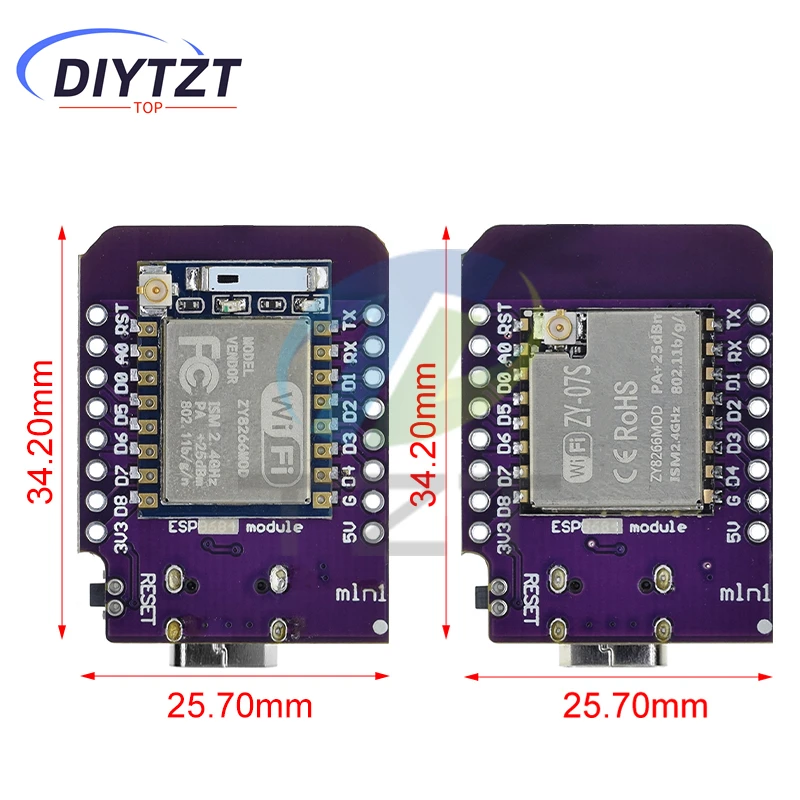 D1 미니 TYPE-C ESP8266 ESP-07/07S CH340G USB D1 미니 WIFI 개발 보드 D1 미니 NodeMCU Lua IOT 보드 3.3V 핀 포함