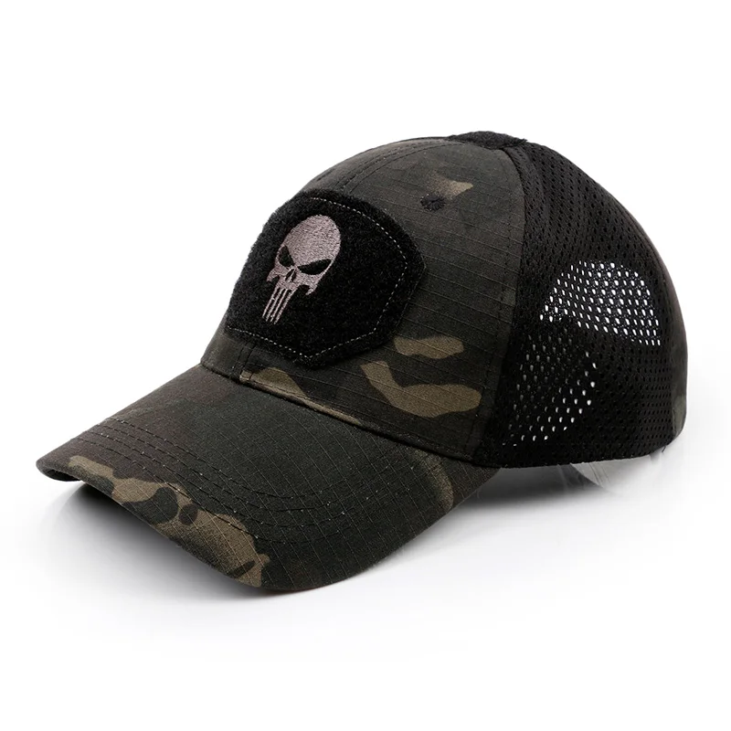 Military Skull Baseball Caps Camouflage Tactical Army Combat Paintball Basketball Football Adjustable Summer Sun Hats Men Women 6