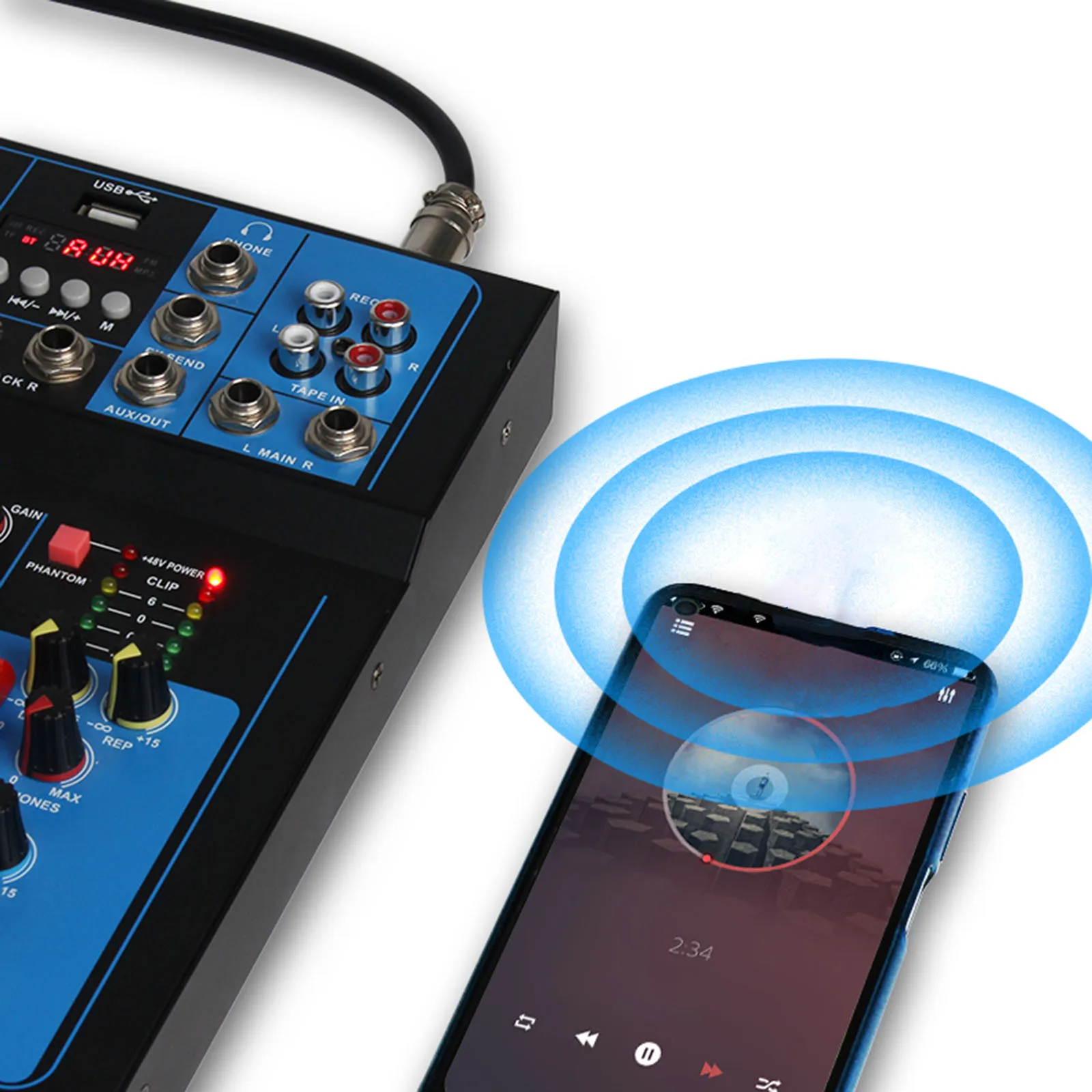 Set Channel Audio Mixer 7 Channel 7 Channel Audio Mixer With Bluetooth – USB DJ ...