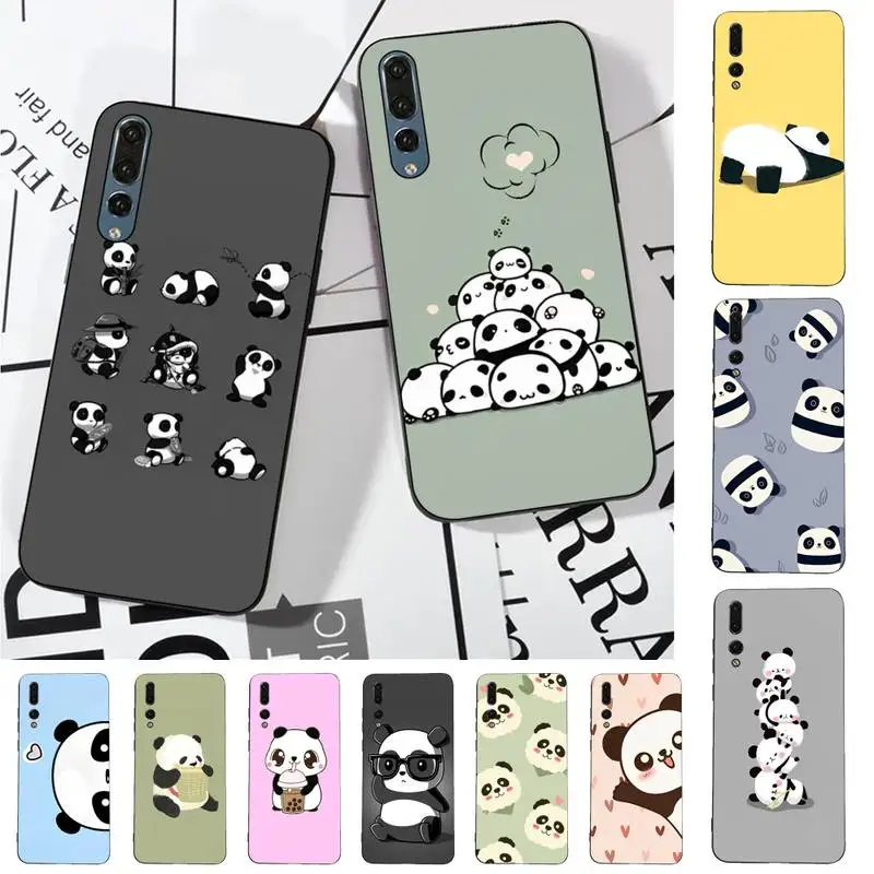 

Cartoon Cute Panda Phone Case for Huawei P30 40 20 10 8 9 lite pro plus Psmart2019
