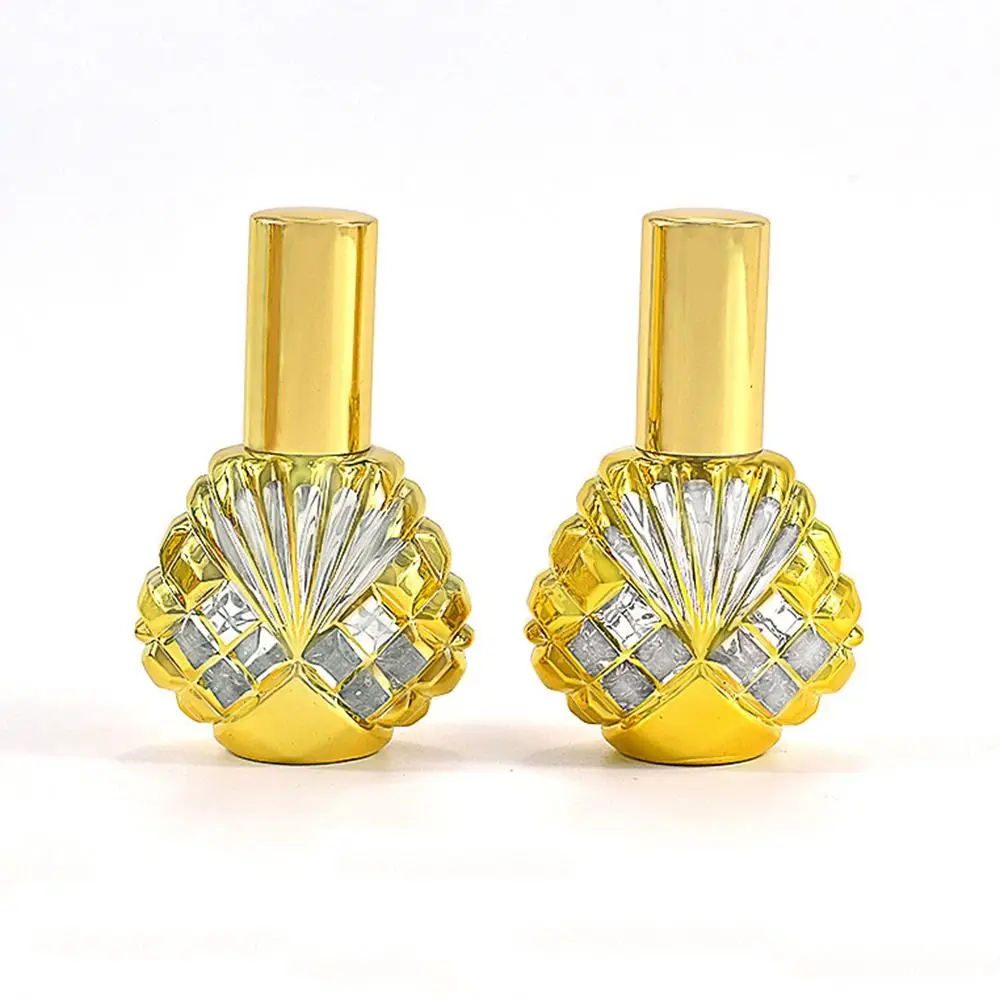 

Fine Mist Spray Bottle Mini Triangle Gold Bronzing Press Pump Bottle Empty 15ml Perfume Bottle Travel