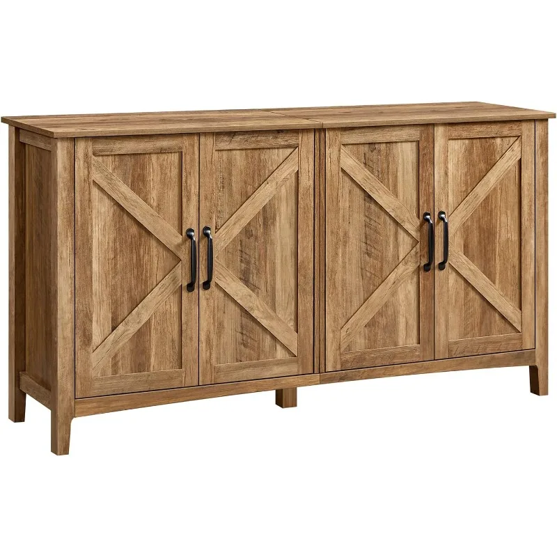 

Buffet Storage Cabinet, 15.7" D x 59" W x 31.5" H Credenza Sideboard Table, Kitchen Cupboard with Adjustable Shelves