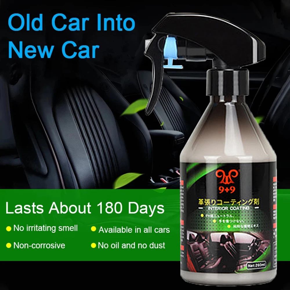 

260ml Car Plastic Parts Refurbishment Agent Car Interior Cleaning Refurbished Dashboard Cleaner Auto Leather Seat Reducing Agent