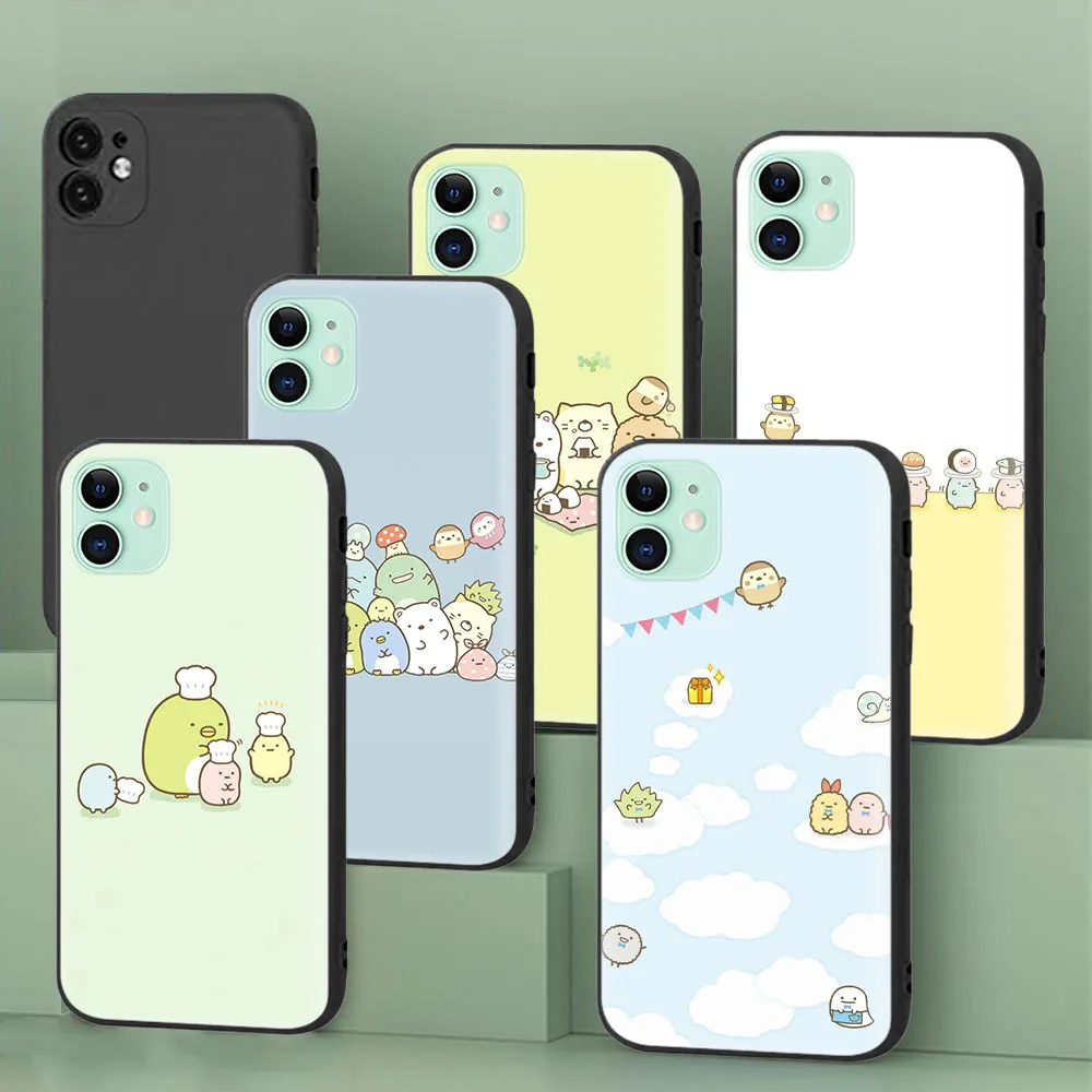 Custodia Protettiva Nera Per Samsung Galaxy S22 Ultra S23 Quantum 2 Lite 10 Note 20 Plus Sumikko Gurashi